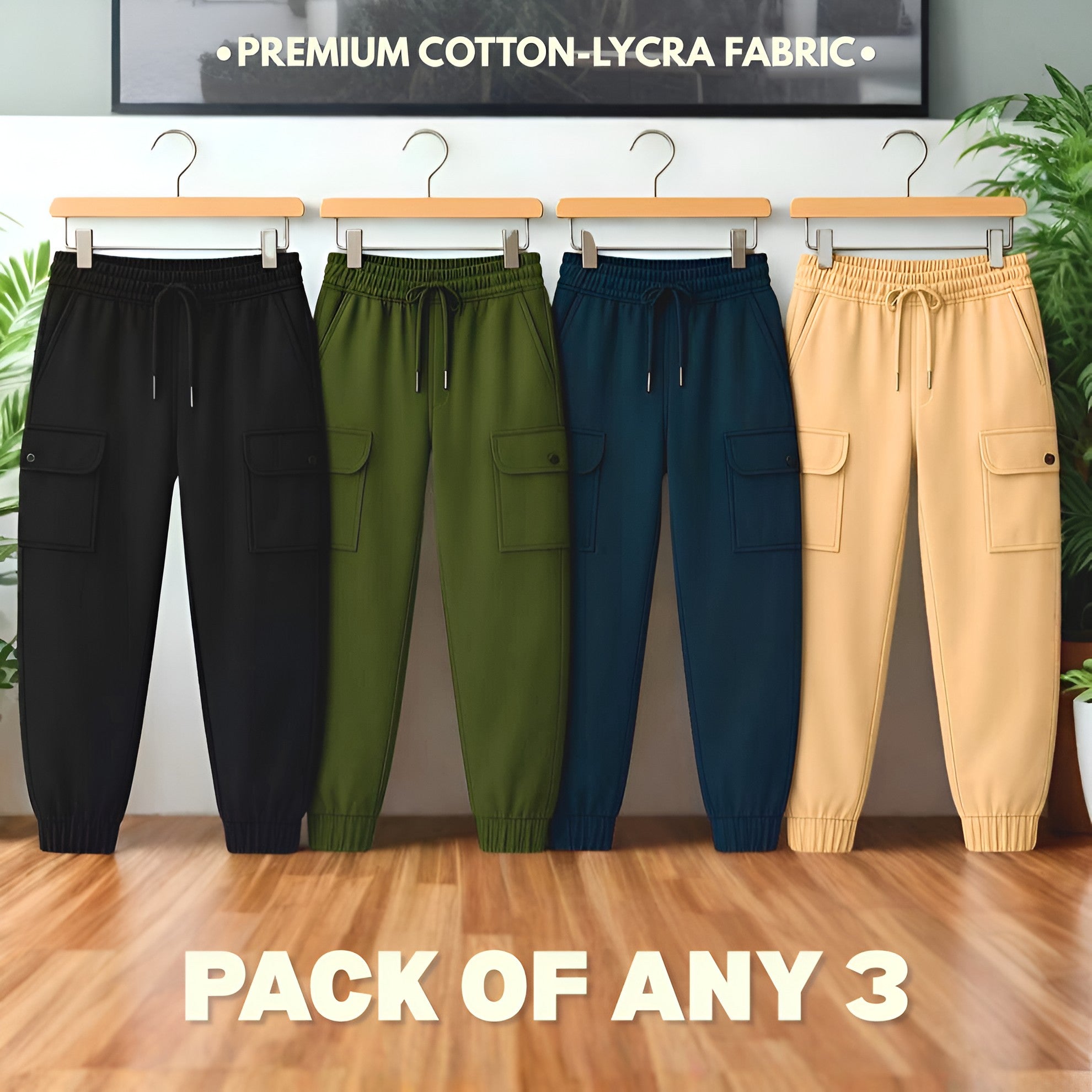 Combo of 3 Oversized Cargo Joggers