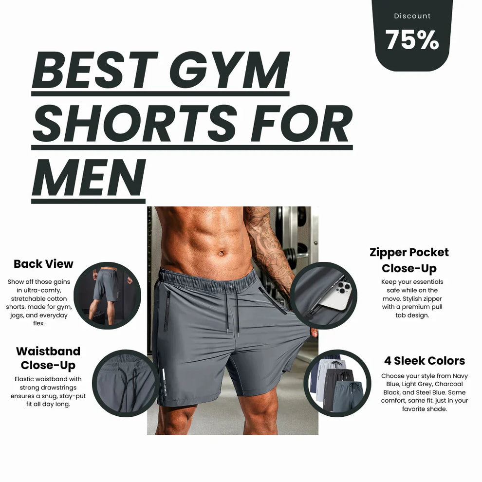 Combo of 4 Men's Stretchable Cotton Shorts for All Seasons🩳